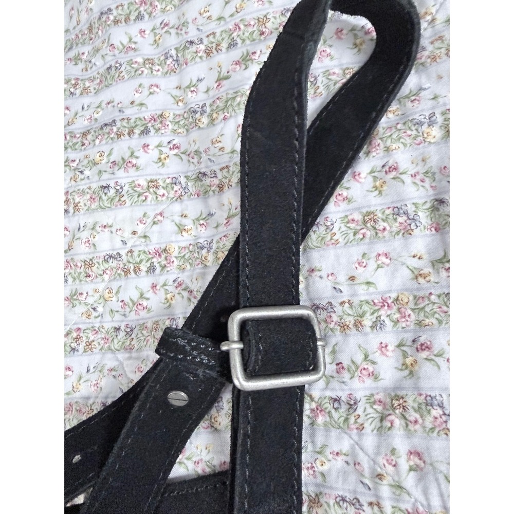 NEW Free People Black Cow Suede Cornell Crossbody Bag Western Boho Shell Detail - Picture 6 of 12